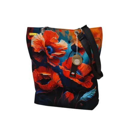Duża torba na ramię w kwiaty