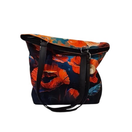 Duża torba na ramię w kwiaty