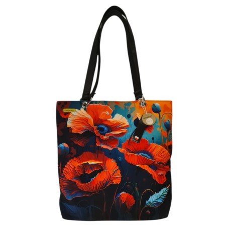 Duża torba na ramię w kwiaty