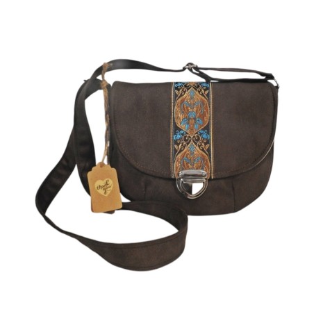 Mała brązowa torebka w stylu boho renesans średniowiecze