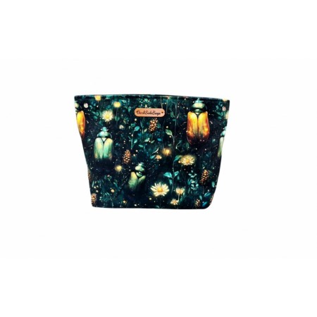 Mała welurowa kosmetyczka żuki i kwiaty