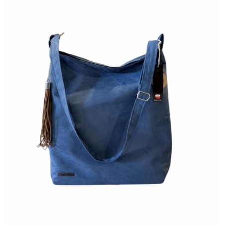 Duża torba worek niebieska wegańska