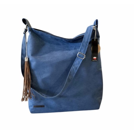 Duża torba worek niebieska wegańska