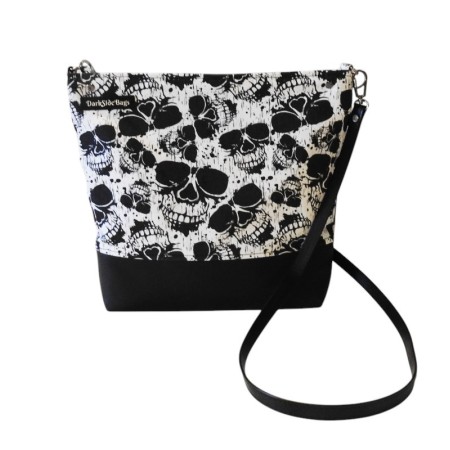 Torebka czaszki czarno-białe