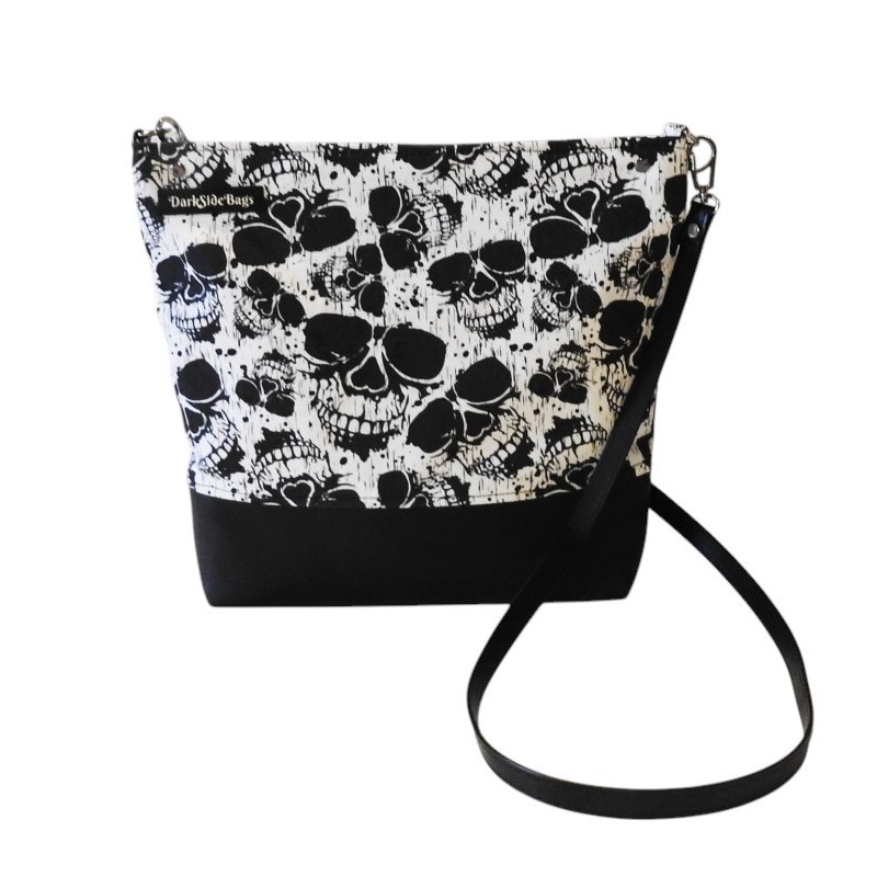 Torebka czaszki czarno-białe