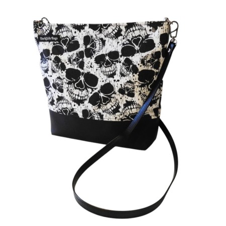 Torebka czaszki czarno-białe