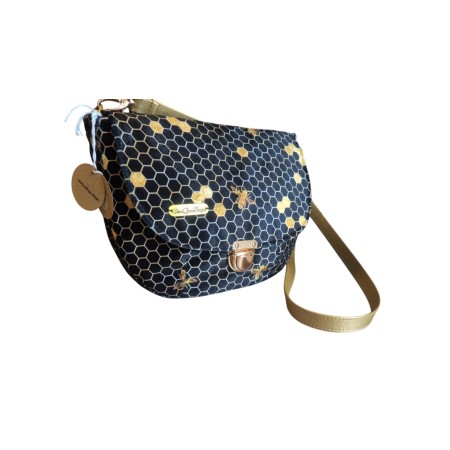 Torebka welurowa w pszczoły w stylu glamour