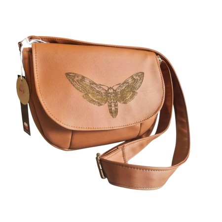 Niewielka torebka w rockowym stylu z ćmą