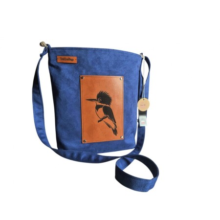 Torebka handmade z zimorodkiem grawer