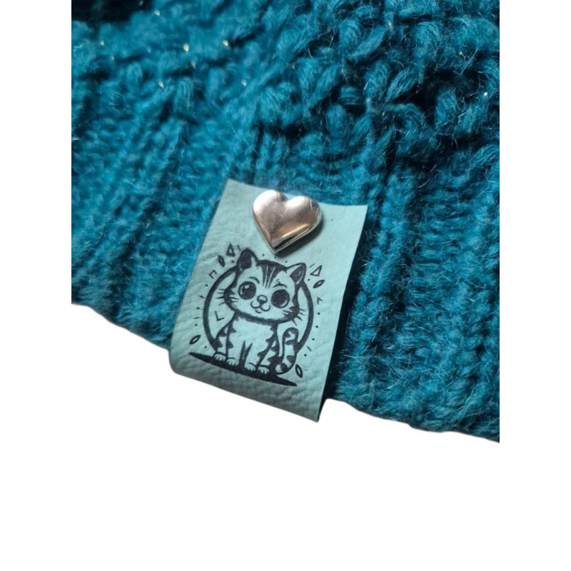 Metka składana personalizowana uroczy kotek z serduszkiem