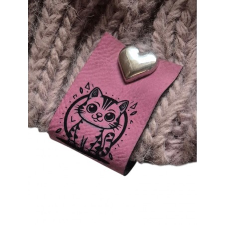 Metka składana personalizowana uroczy kotek serduszko