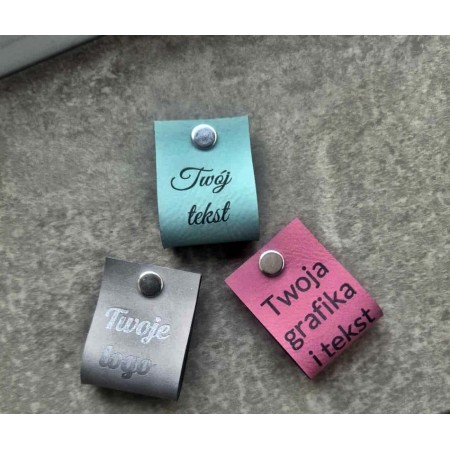 Duża metka składana z nitem personalizowana