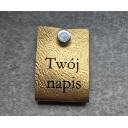 Złota metka personalizowana z nitem