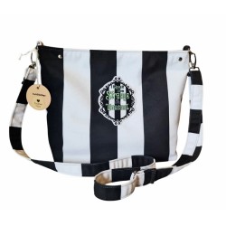 Torebka w czarno- białe pasy