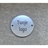 Okrągłe srebrne metalowe metki personalizowane