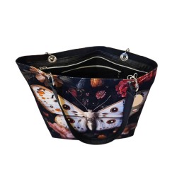 Duża torba na ramię z  nocnym motylem.