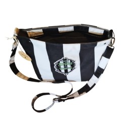 Torebka w czarno- białe pasy