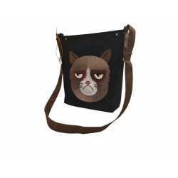 Torebka w urocze, grawerowane na skórze kotki