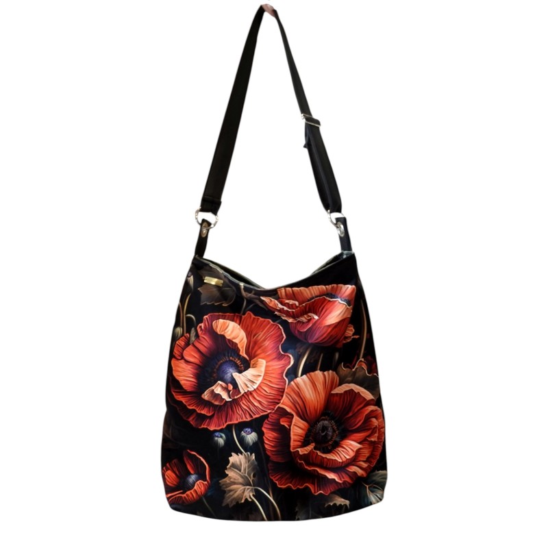 Duża torba welurowa worek w maki