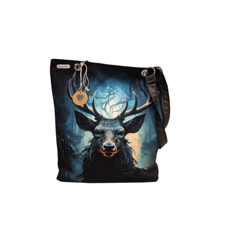 Duża torba na ramię z  nocnym motylem.