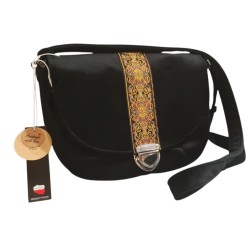 Mała aksamitna torebka listonoszka w w stylu retro / renesans