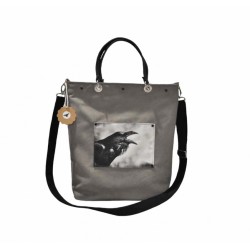 Torebka na ramię shopper z krukiem