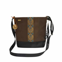 Brązowa torebka listonoszka boho