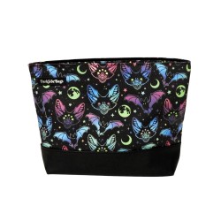 Duża kosmetyczka w kolorowe nietoperze