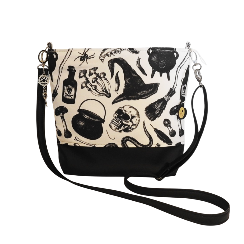 Schwarz-weiße Hexentasche