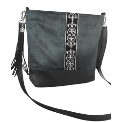 Welurowa torebka w średniowiecznym stylu